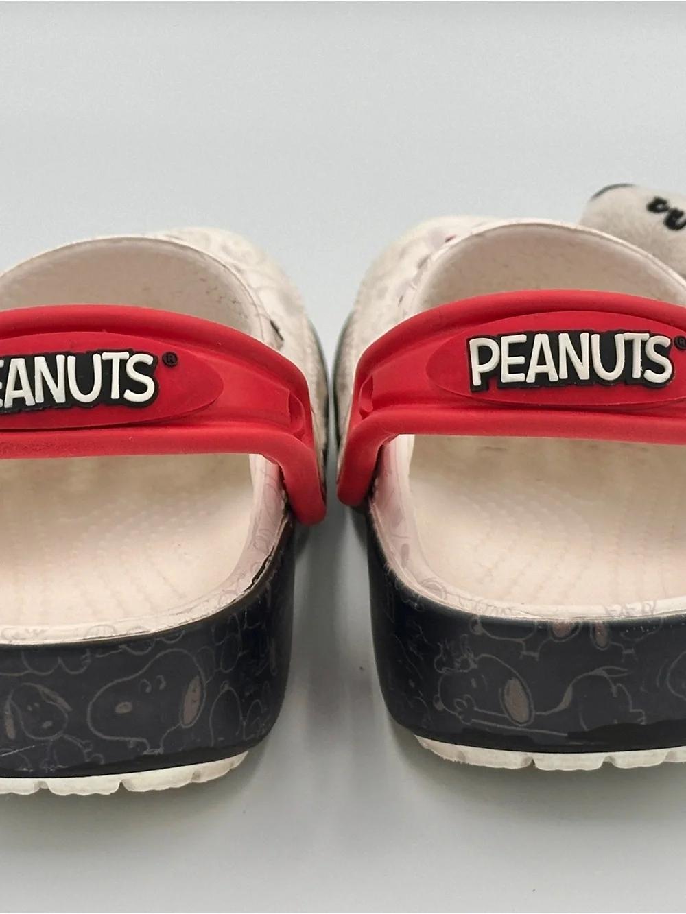 Toddler 8 White and Red Snoopy CROCS
